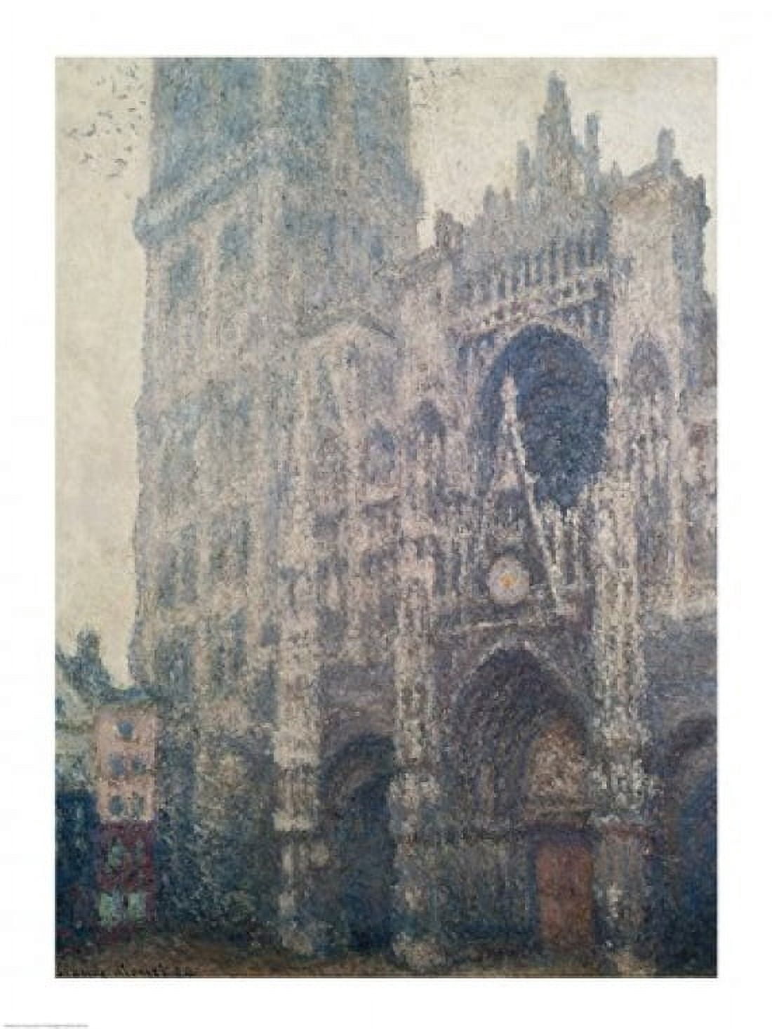 Rouen Cathedral West Portal Grey Weather 1894 Canvas Art - Claude Monet (18 x 24)