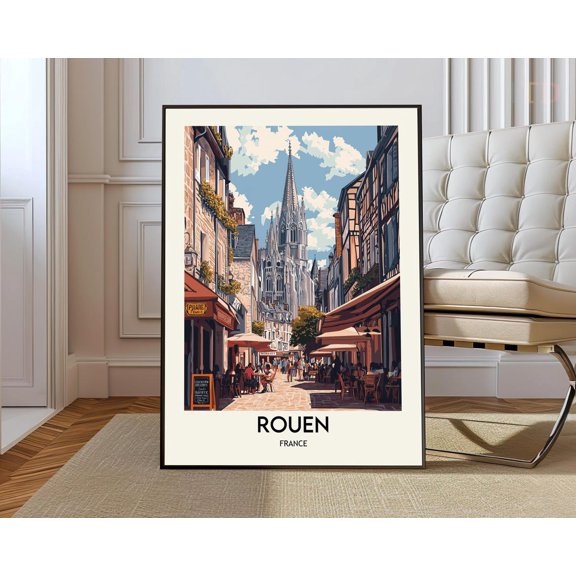 Rouen France City Map Poster Unframed Paper Print