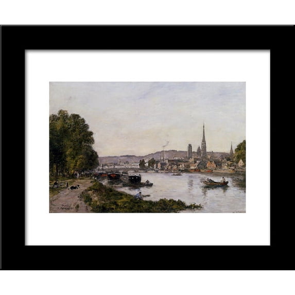 Rouen, View over the River Seine 20x24 Framed Art Print by Eugene Boudin