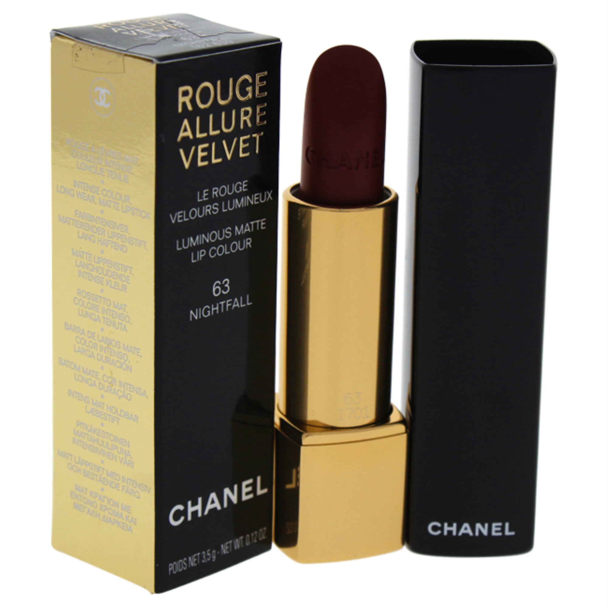 Rouge Allure Velvet Luminous Matte Lip Colour - # 63 Nightfall by Chanel  for Women - 0.12 oz Lipstick