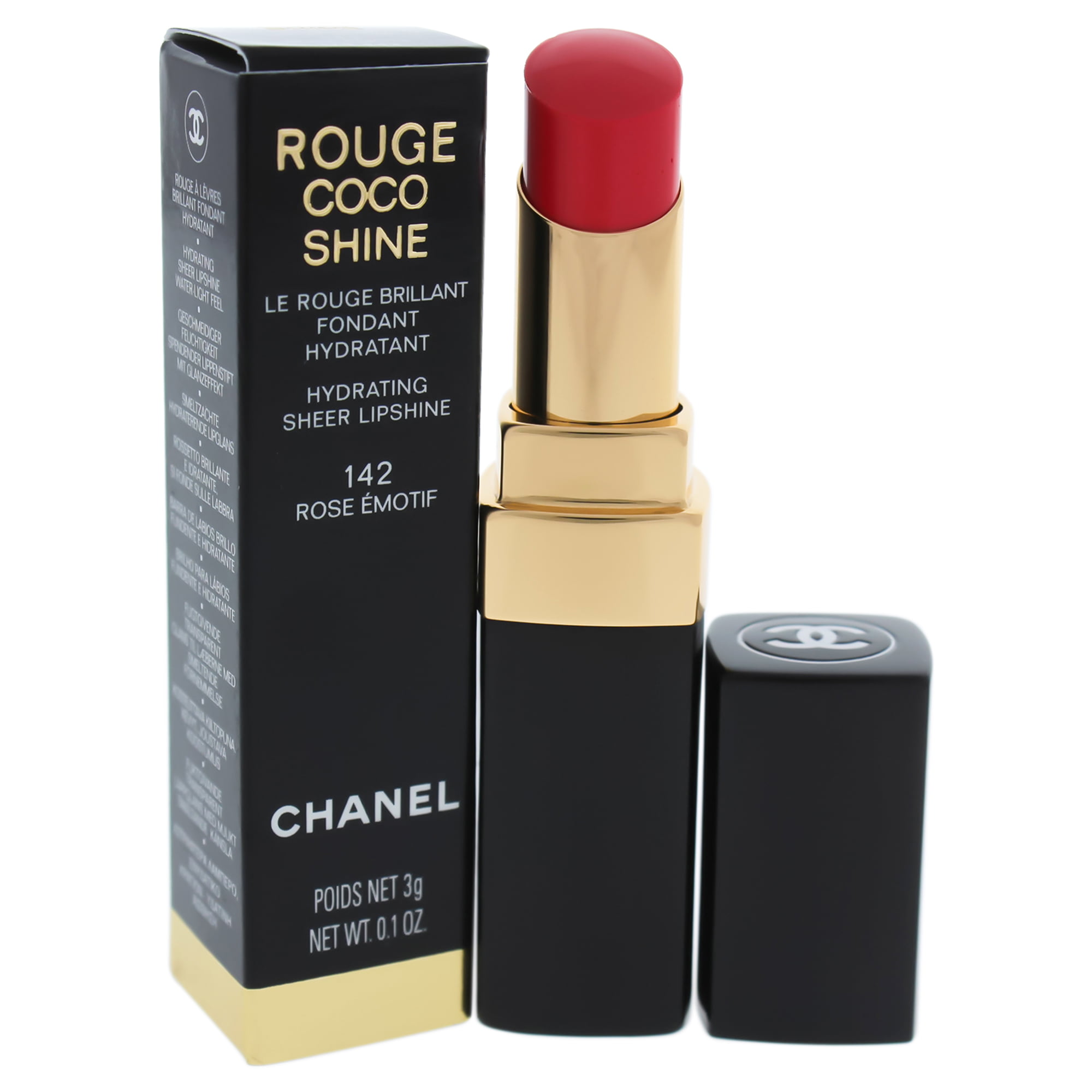 Rouge Coco Shine Hydrating Sheer Lipshine - 142 Rose Emotif by Chanel for  Women - 0.1 oz Lipstick