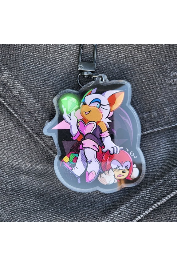 Rouge Girlboss 3 Inch Double-Sided Keychain | Sonic Adventure 2 | Car Key accessory (1 keychain)