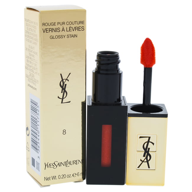 Buy Yves Saint Laurent Rouge Pur Couture Vernis A Levres Glossy Stain Lip  Gloss, No. 8 Orange De Chine, Online at Low Prices in India 