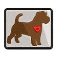 thumbnail image 1 of Rough Coated Jack Russell Terrier Parson Dog with Heart Applique Multi-Color Embroidered Hook & Loop Patch - 3 Inch Medium, 1 of 5