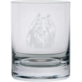 thumbnail image 1 of Rough Collie Dog Themed Etched All Purpose 10.25oz Rocks Glass, 1 of 1