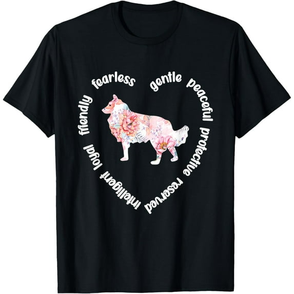 Rough Collie Heart | Dog Lover Collie Owner Rough Collie Mom T-Shirt