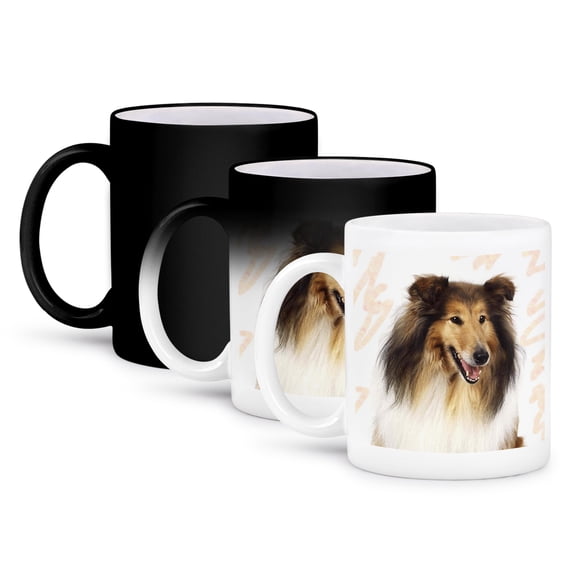 3dRose, Rough Collie Portrait, 11oz Magic Transforming Mug