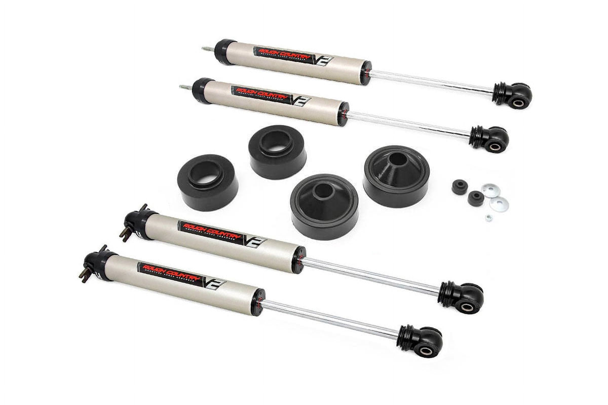 Rough Country 1.75" Lift Kit w/V2 Shocks for 2007-2018 Jeep Wrangler JK - 65171