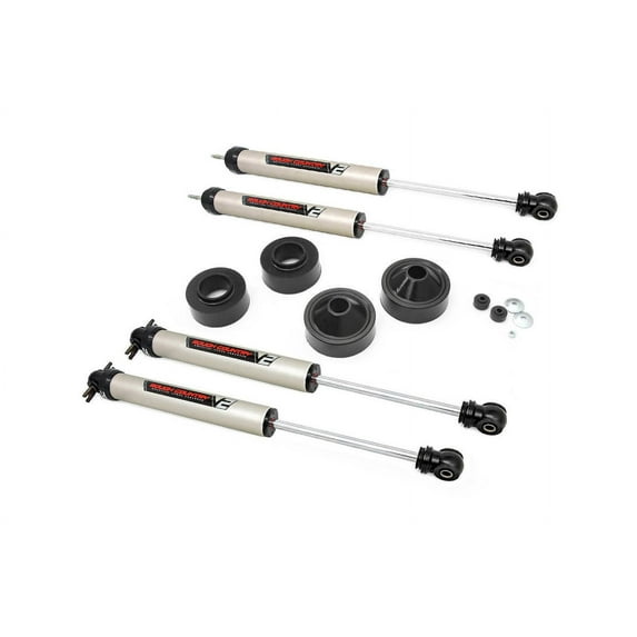 Rough Country 1.75" Lift Kit w/V2 Shocks for 2007-2018 Jeep Wrangler JK - 65171