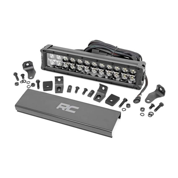 Rough Country 12" Black Series Dual Row CREE LED Light Bar | White DRL - 70912BD