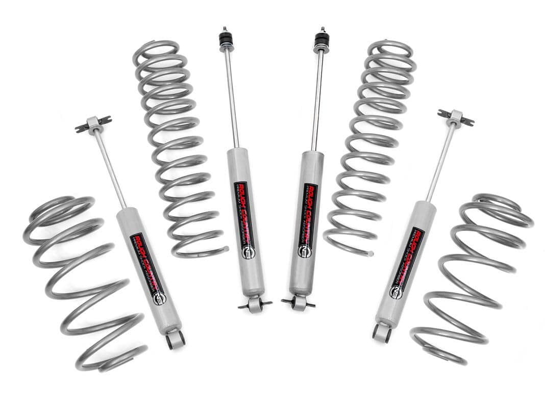 Rough Country 2.5" Lift Kit (fits) 1997-2006 Jeep Wrangler TJ LJ | 6 CYL | N3 Shocks | Suspension System | 653.20