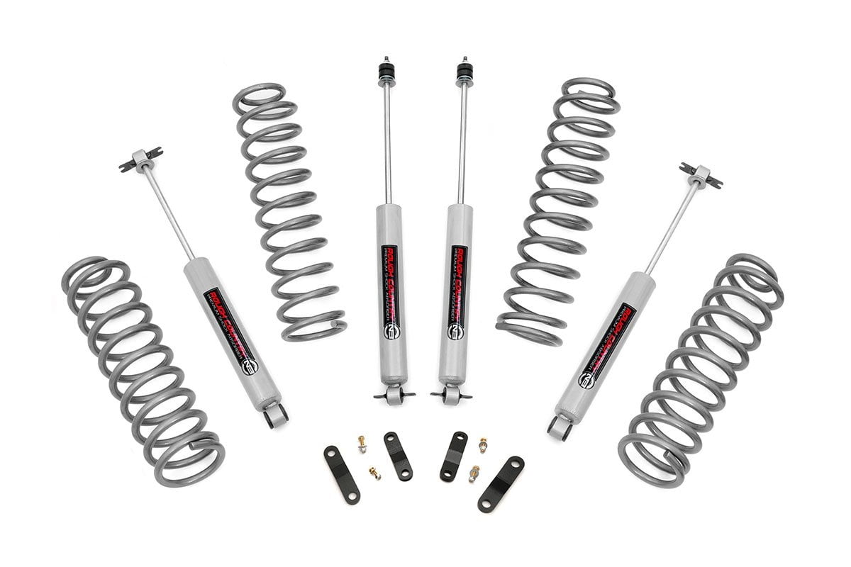 "Rough Country 2.5"" Lift Kit for 200718 Jeep Wrangler JK 4DR N3 Shocks 67930"