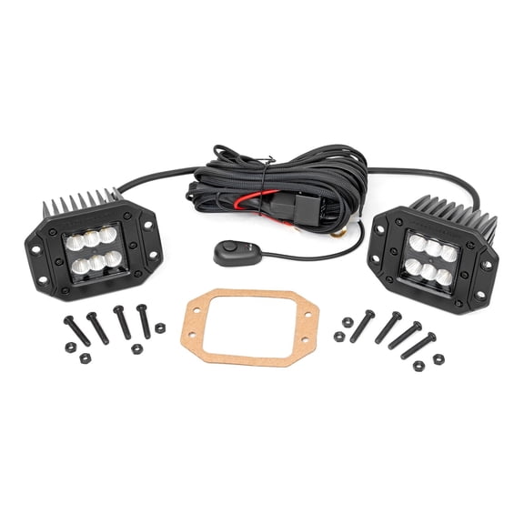 Rough Country 2" Black Series Flush Mount Cree LED Lights | Pair - 70113BL