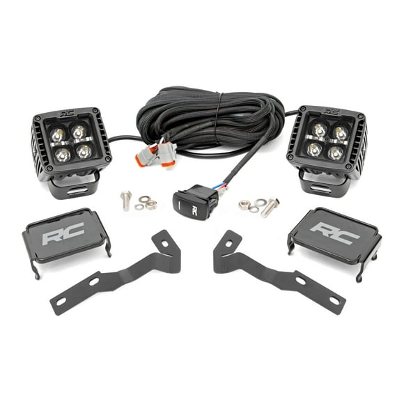 Rough Country 2" LED Ditch Light Kit w/White DRL for 2016-2023 Tacoma - 71082