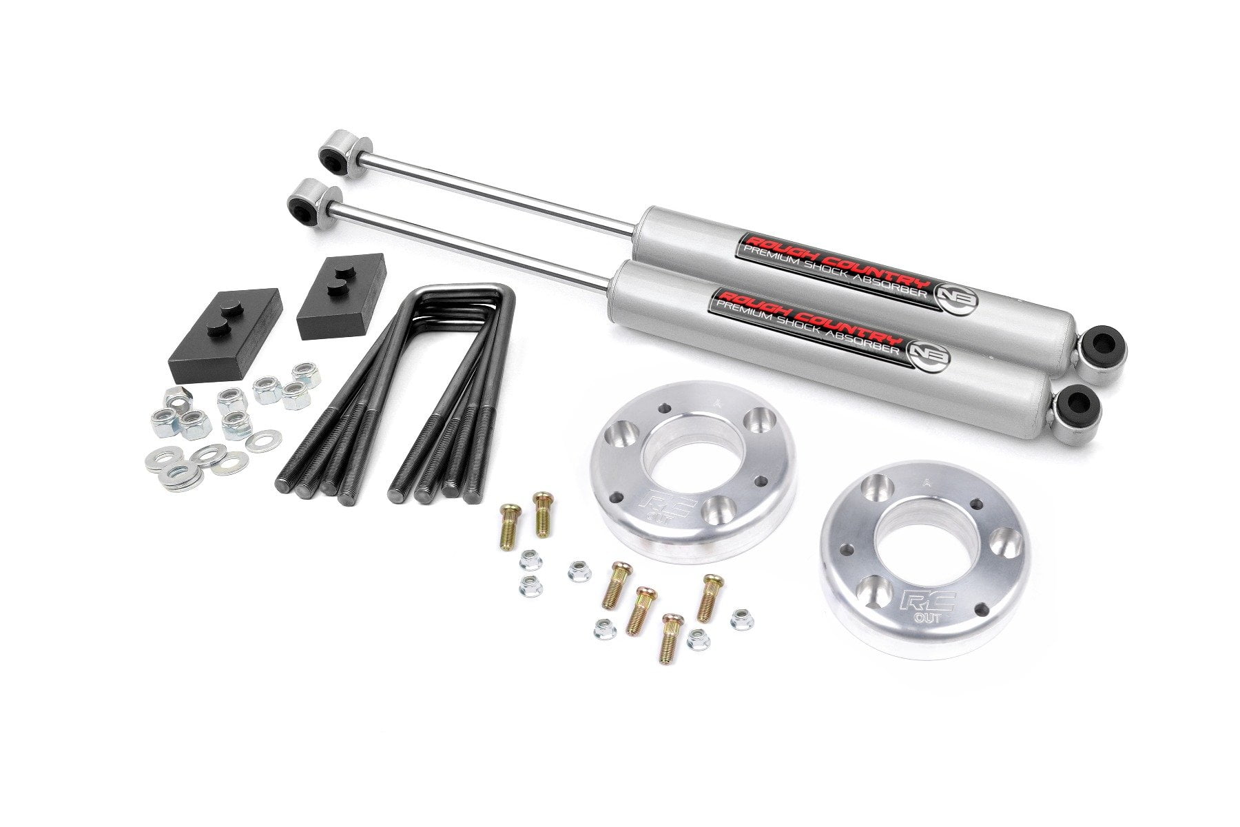 Rough Country 2" Leveling Kit (fits) 2014-2020 F150 | N3 Shocks | Billet Suspension System | 56930