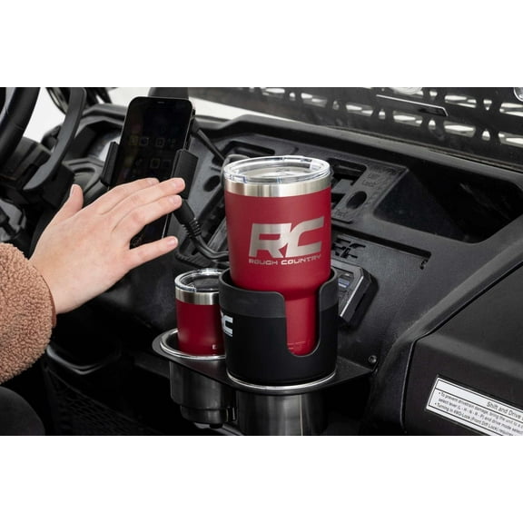 Rough Country 2 in RE32&nbsp;1 Expanding Cup and Phone Holder - J5054, Black, 2.69in - 3.9in Diameter