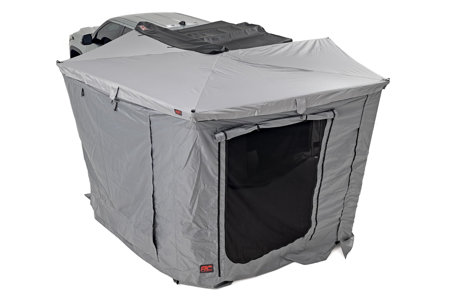 Gray 270 Degree Awning Wall Enclosure with Aluminum Poles