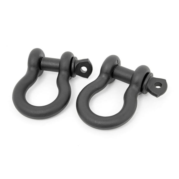 Rough Country 3/4" Black Cast Steel D-Ring Shackle Set | Pair - RS121