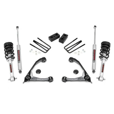 Rough Country 3.5" Lift Kit (fits) 2007-2013 Chevy Silverado GMC Sierra 1500 2WD | N3 Loaded Struts | N3 Shocks | 246.23
