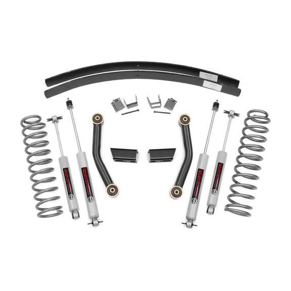 Rough Country 3" Lift Kit (fits) 1984-2001 Jeep Cherokee XJ | N3 Shocks | Add Leaf Series II Suspension | 670XN2