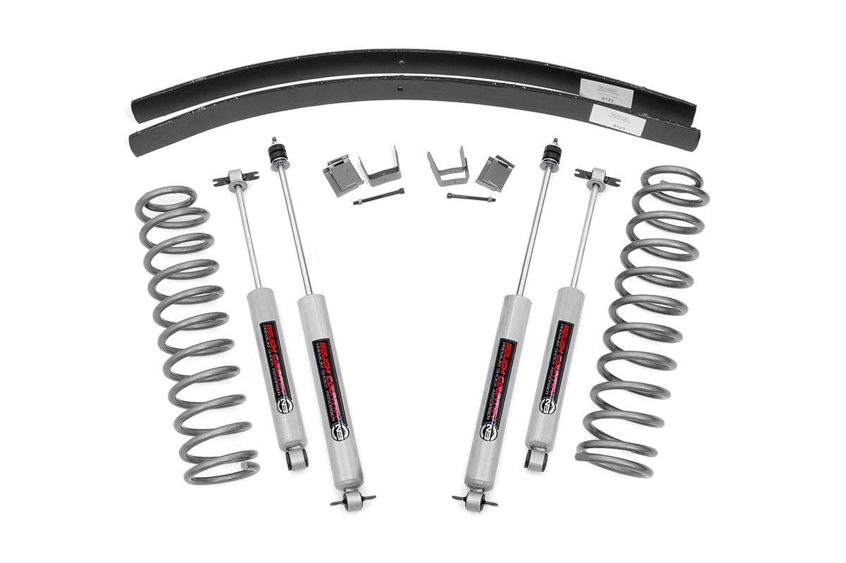 Rough Country 3" Lift Kit (fits) 1984-2001 Jeep Cherokee XJ | N3 Shocks | Add a Leaf Suspension System | 670N2