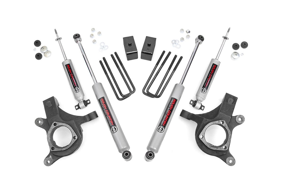 Rough Country 3" Lift Kit (fits) 1999-2006 Chevy Silverado GMC Sierra 1500 2WD | 6 Lug | N3 Shocks | Suspension | 232N2