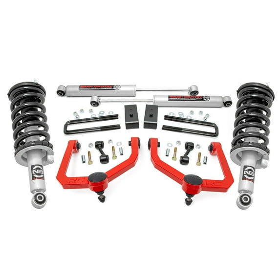 Rough Country 3" Lift Kit w/N3 Struts for 2004-2015 Nissan Titan - 83432RED