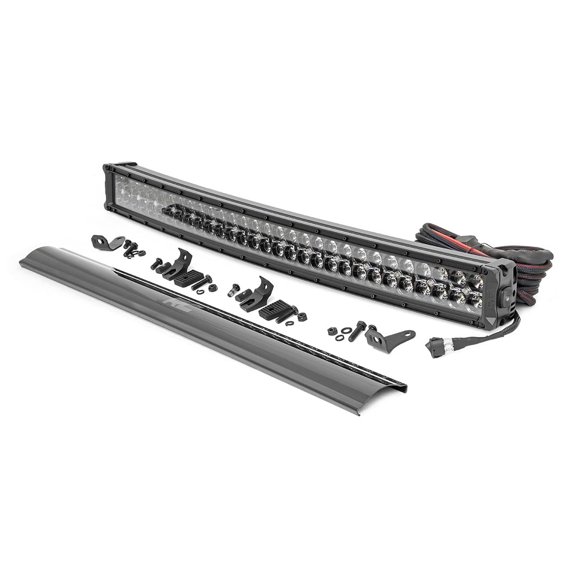 Rough Country 30" Black Series Curved Dual Row DRL CREE LED Light Bar - 72930BDA