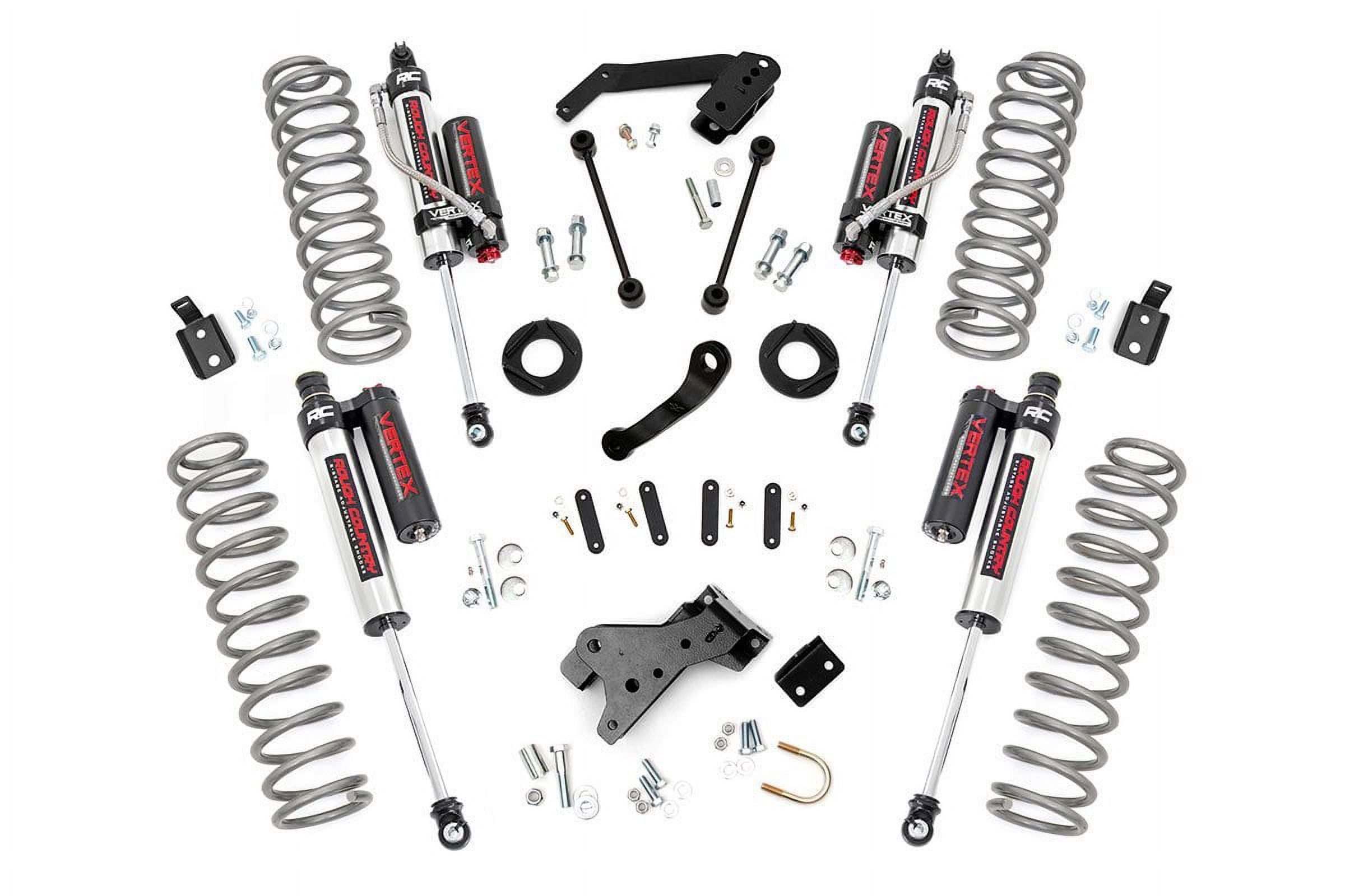 Rough Country 4" Lift Kit (fits) 2007-2018 Jeep Wrangler JK 4DR | (4) Vertex Reservoir Shocks | 68150