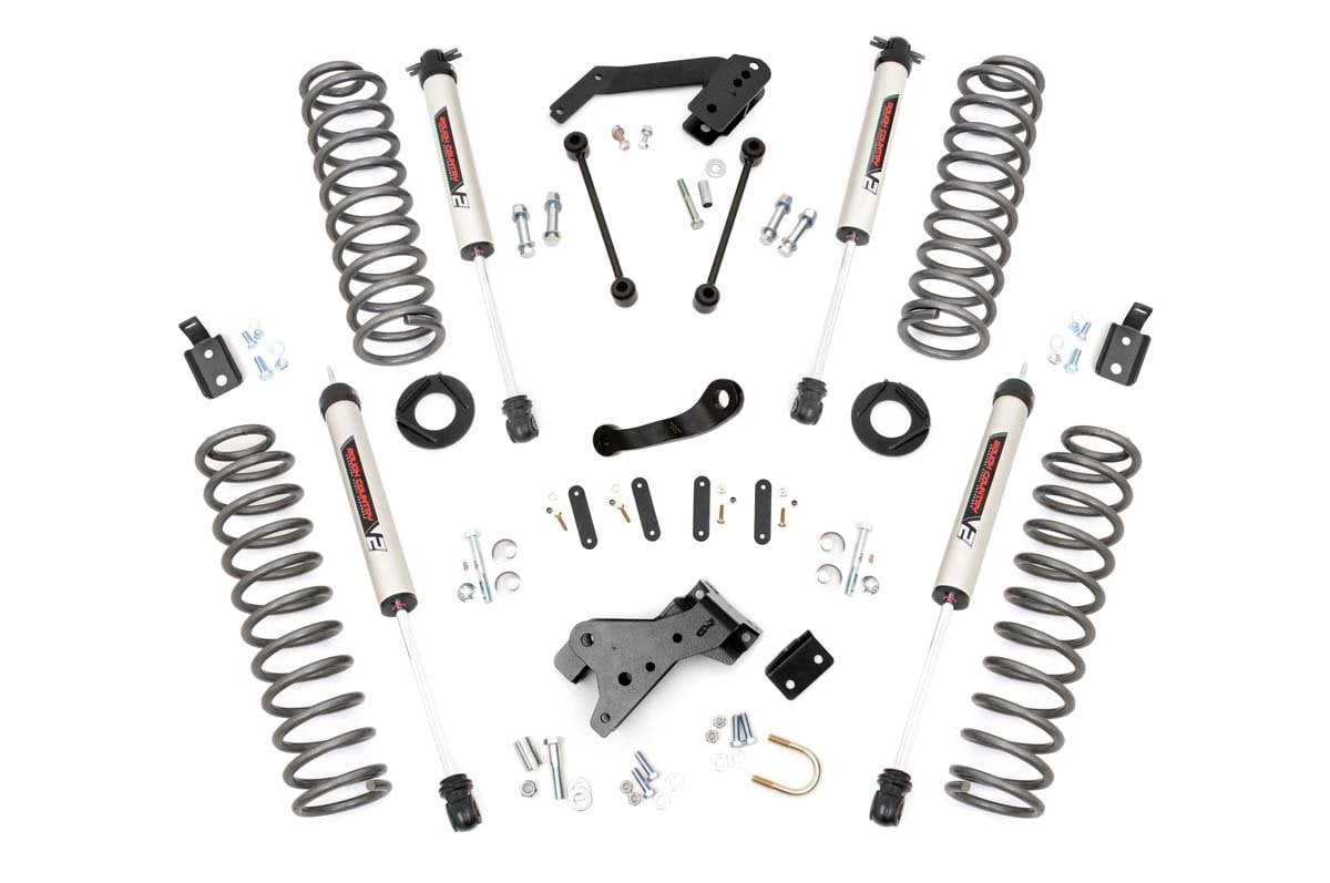 Rough Country 4" Lift Kit (fits) 2007-2018 Jeep Wrangler JK 4DR | V2 Monotube Shocks | Suspension | 68170