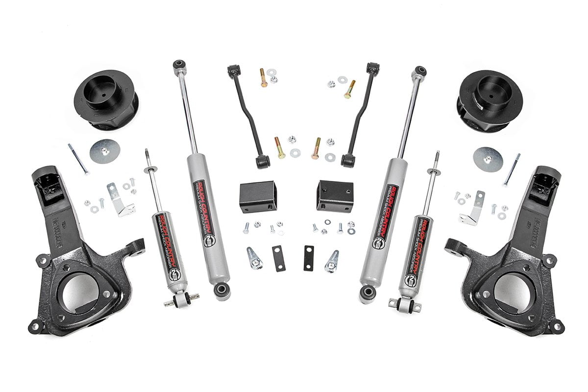 Rough Country 4" Lift Kit (fits) 2009-2018 RAM Truck 1500 2WD includes N3 Shocks Knuckle Suspension System 30730