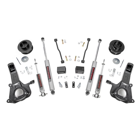 Rough Country 4" Lift Kit (fits) 2009-2018 RAM Truck 1500 2WD includes N3 Shocks Knuckle Suspension System 30730