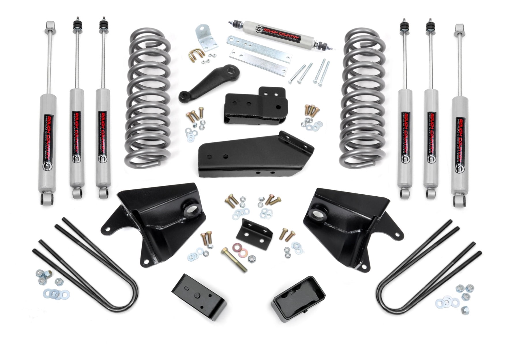 Rough Country 4" Lift Kit for 1980-1996 Ford Bronco 4WD | Quad Shocks - 465B33