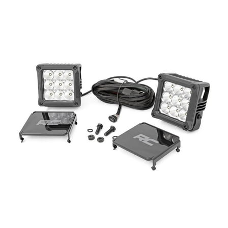 Rough Country 4" Square Cree LED Lights, Cool White, Daytime Running Light Feature, Pair 70905DRL