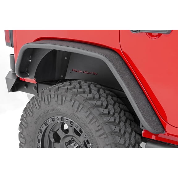 Rough Country 5" Rear Tubular Fender Flares for 07-18 Jeep Wrangler JK - 10532 Fits select: 2008,2015-2018 JEEP WRANGLER UNLIMITED