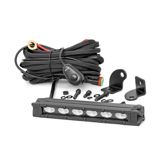 Rough Country 6" Slimline 5 Watt Black Series Cree LED Light Bar - 70416ABL