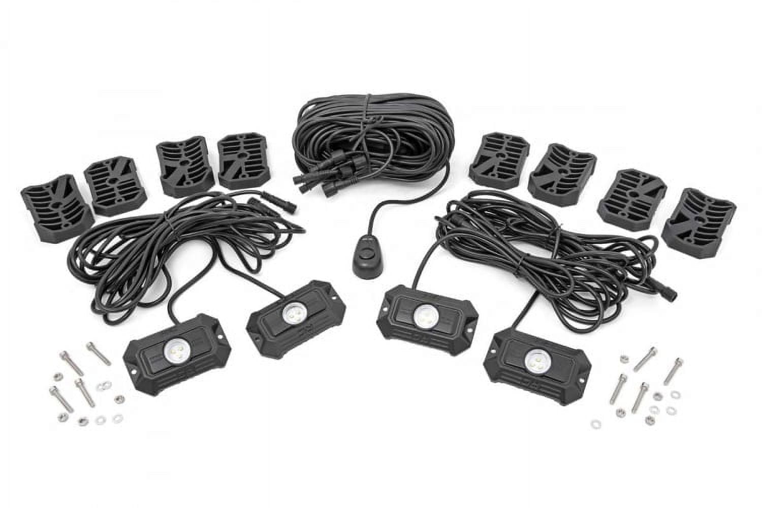 Rough Country Deluxe LED Rock Light Pods w/Mounting Kit | 4 Pods - 70980