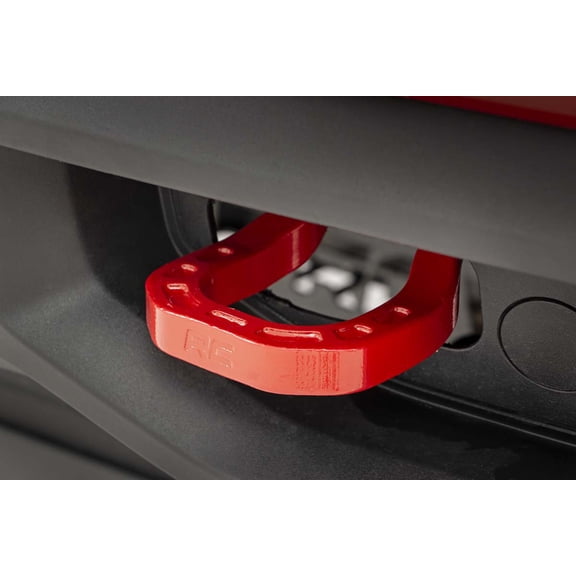 Rough Country Forged Tow Hooks for 2019-2022 Chevy Silverado 1500 | Red - RS132