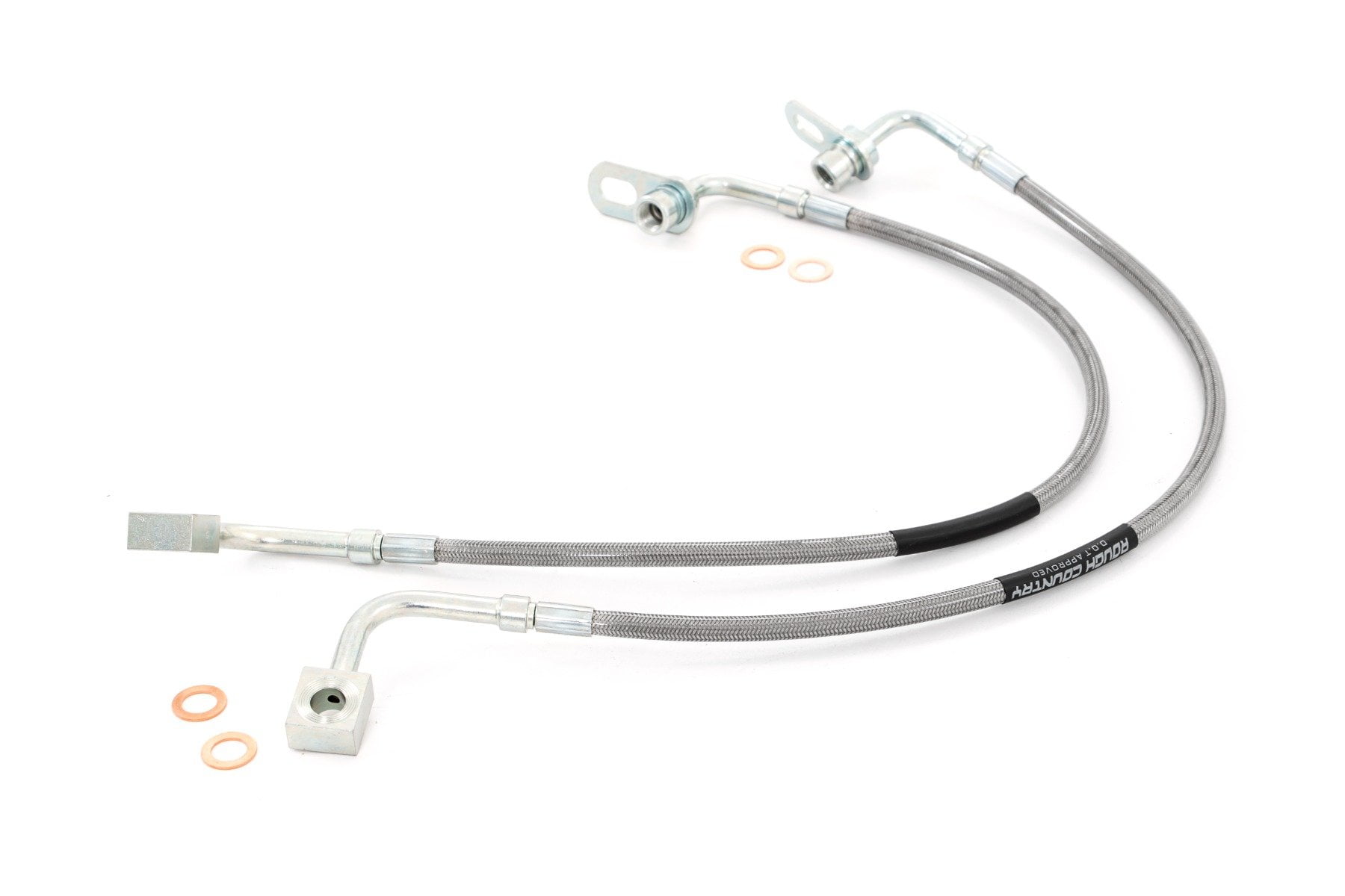 89370 Front Brake Lines For GM Trucks 2007-2019 1500/2500/3500HD - Stainless Steel Braided