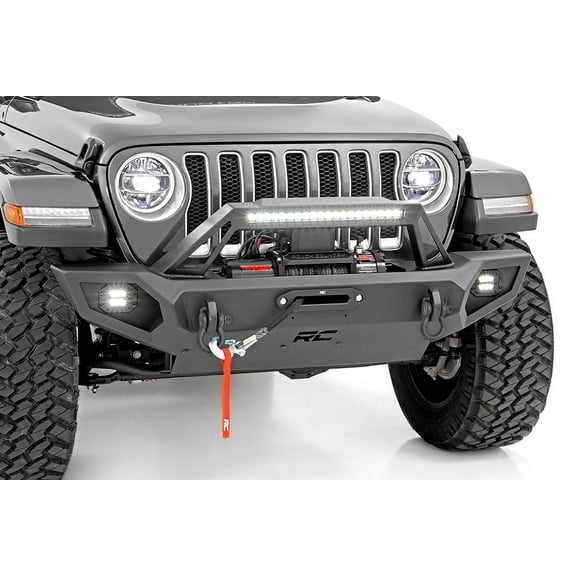Rough Country Front Winch Bumper for Jeep Wrangler JK/JL & Gladiator JT - 10585 Fits select: 2008,2015-2019 JEEP WRANGLER UNLIMITED