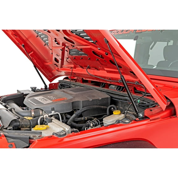 Rough Country Hydraulic Hood Assist for 07-18 Jeep Wrangler JK/JKU - 10643 Fits select: 2008,2015-2018 JEEP WRANGLER UNLIMITED