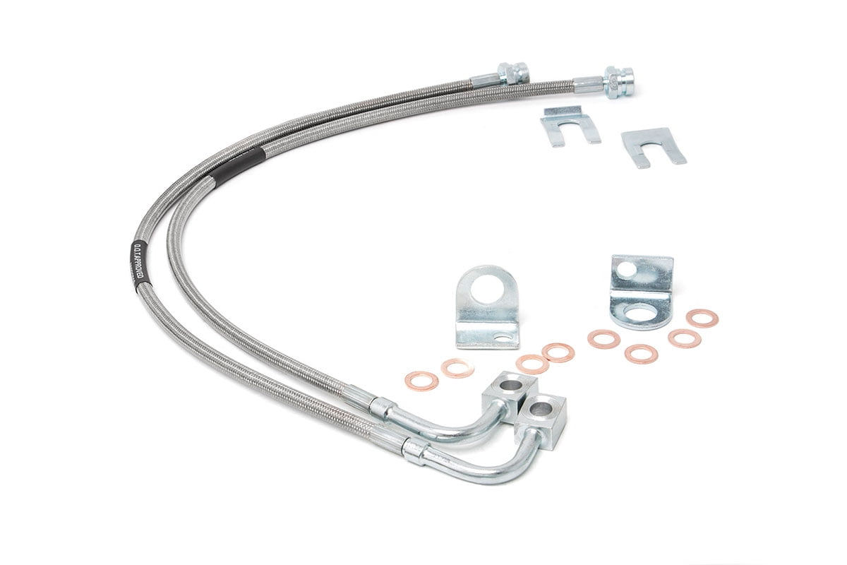 Rough Country Jeep Front Stainless Steel Brake Lines (4 - 6" Lift) - 89707" Fits select: 2015-2018 JEEP WRANGLER UNLIMITED, 2012-2014 JEEP WRANGLER