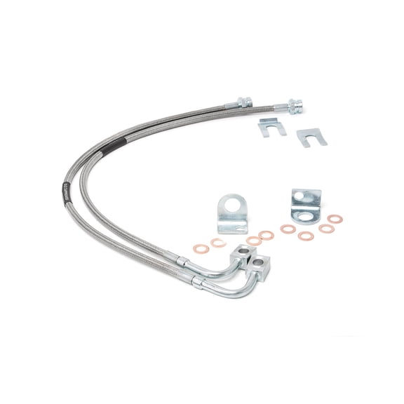 Rough Country Rear Stainless Brake Lines for 2007-2018 Jeep Wrangler JK - 89708