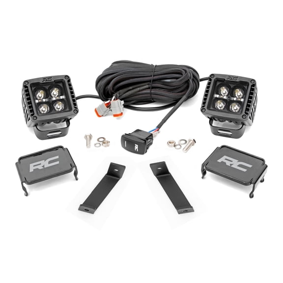 Rough Country LED Ditch Light Kit for 14-21 Jeep Cherokee KL | White DRL - 70080