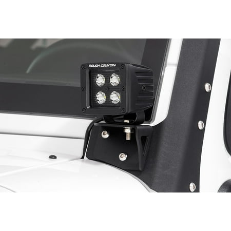 Rough Country Lower Windshield Light Brackets for 07-18 Jeep Wrangler JK - 70044