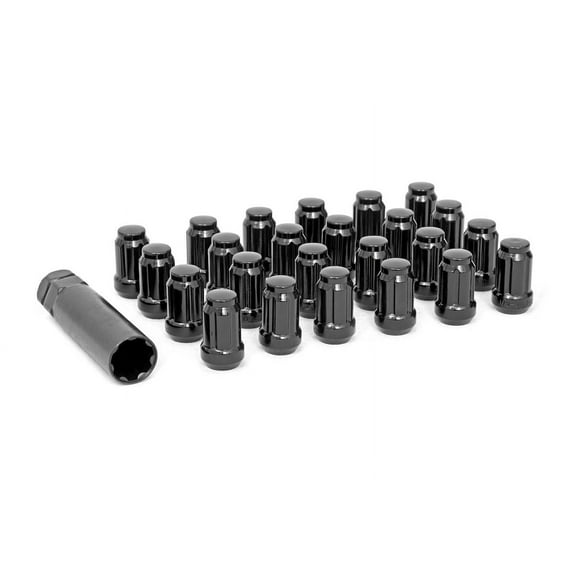 Rough Country Lug Nut Set 1/2 x 20 | Black | Set of 24 - 502024BLK