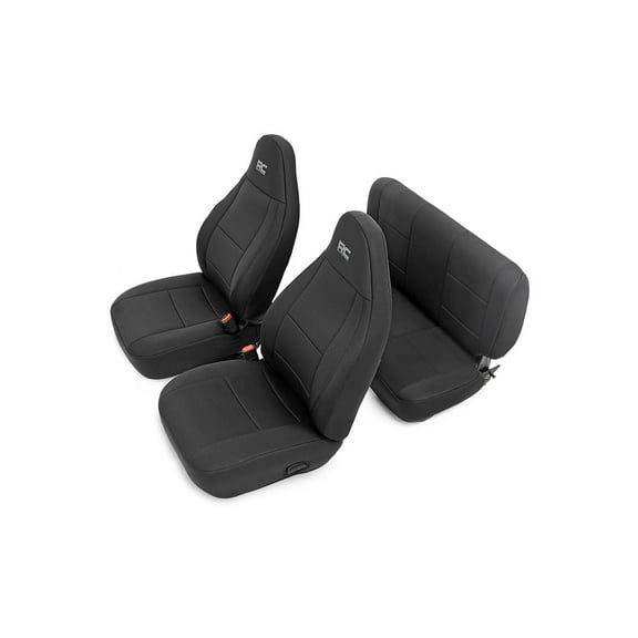 Rough Country Neoprene Seat Covers Fits 2003 - 2006 Jeep Wrangler TJ, 1st/2nd Row, Water Resistant, 91001