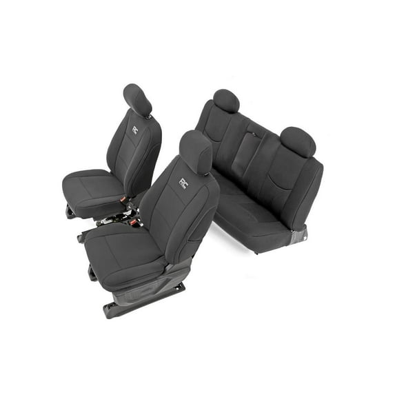 Rough Country Neoprene Seat Covers Fits 2014 - 2018 Chevy Silverado 1500, Crew Cab, 1st/2nd Row, 91025