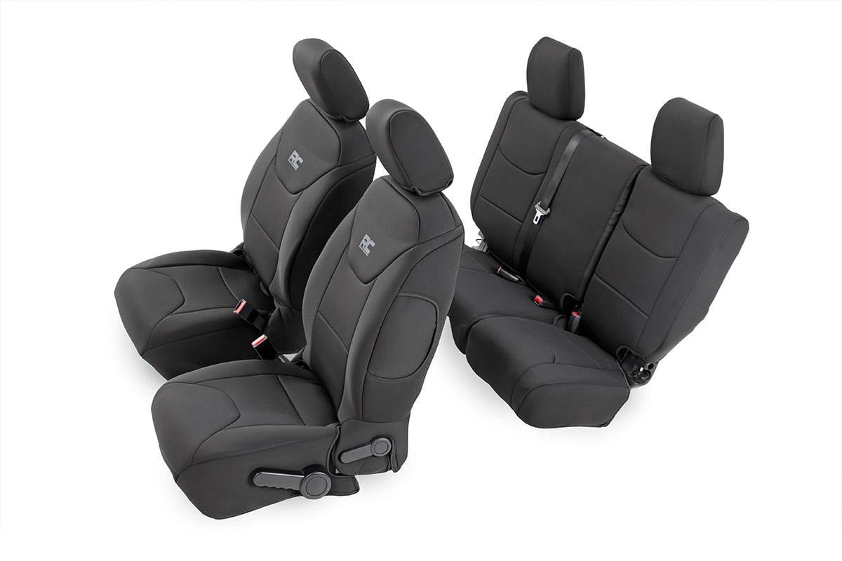 Black Neoprene Foam Padded Jeep Wrangler Seat Covers