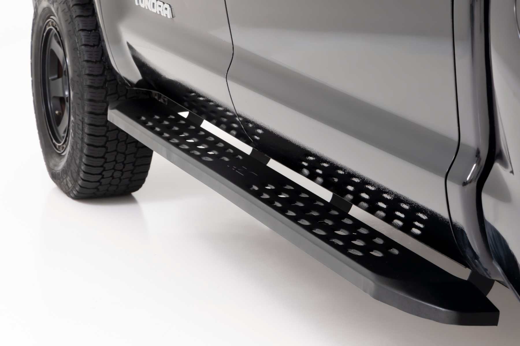 FREEMOTOR802 Side Step Bars For 2007-2021 Toyota Tundra CrewMax – Silver & Black Aluminum Running Boards